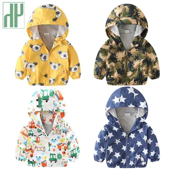 Children Kids jackets for boys spring autumn toddler girls coats and jackets baby outerwear Hooded windbreaker dinosaur jacket big girls trench coats long cotton jackets for girls outerwear lace double breasted girls windbreaker spring autumn kids clothes