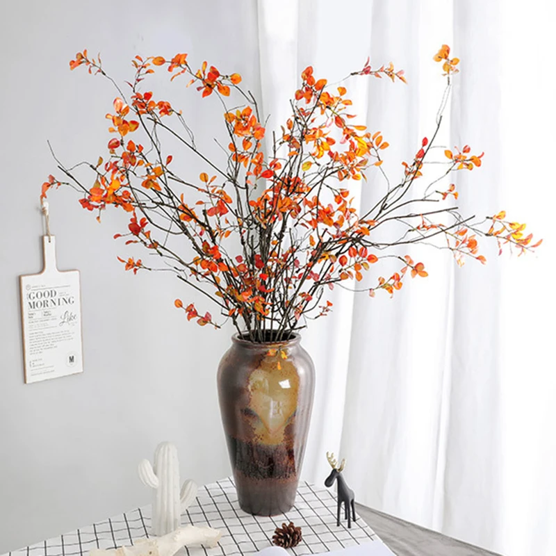 

107CM real Touch Fake Tree branches Rattan Artificial Flower Vine For Home Hotel Wedding DIY Decoration Shooting Props
