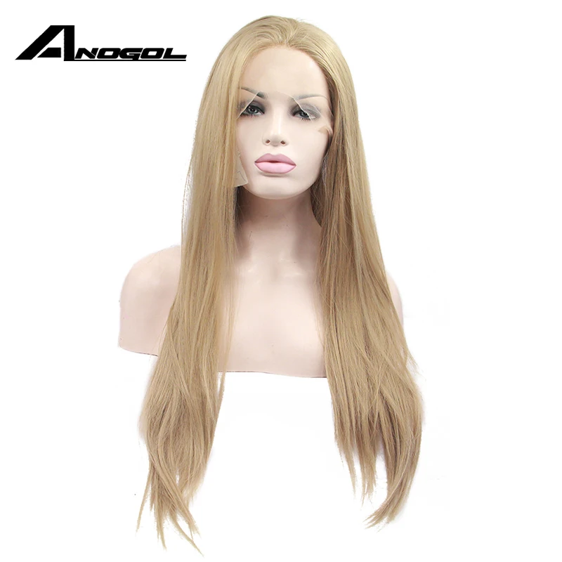 

Anogol 613 Blonde High Temperature Fiber Perruque Long Natural Wave Hair Wigs Synthetic Lace Front Wig For Women Costume