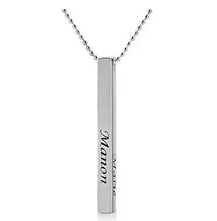 Amxiu заказное серебряное ожерелье с подвеской, выгравированное 1-4 наименования, ожерелье для женщин и мужчин, аксессуары, ювелирные изделия на каждый день, персонализированные подарки - Окраска металла: Посеребренный