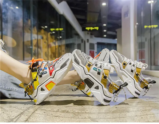 Sneakers Women Running Shoes Increasing 6CM INS Ulzza Harajuku Sneakers Cushioning Height Platform Breathable Sports Walking (9)