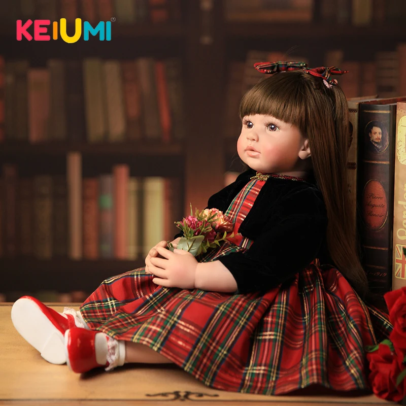 

Rare 22 Inch 56 cm Reborn Toy Soft Silicone Vinyl Newborn Doll For Girl Lovely Reborn Baby Doll Cloth Body Kids Gifts