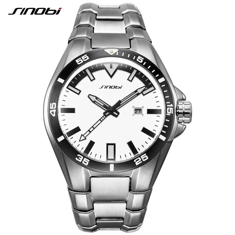 

2019 SINOBI Men S Shock Business Watch Full Steel Male Fashoin Military Wrist Watches Men Luminous Hands Relogio Masculino saat