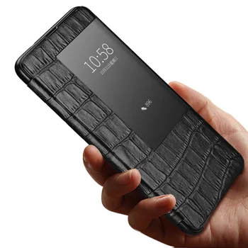 

Crocodile Pattern Cow Leather Case for Huawei Mate 10 20 Pro Mate 20 Lite P20 Pro Flip Case Wallet Phone Case Smart Window Cover