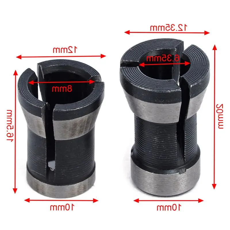 2 шт Высокоточный цанговый патрон Набор 6,35 мм 8 мм гравировальный обрезной станок электрический маршрутизатор для машинного производства