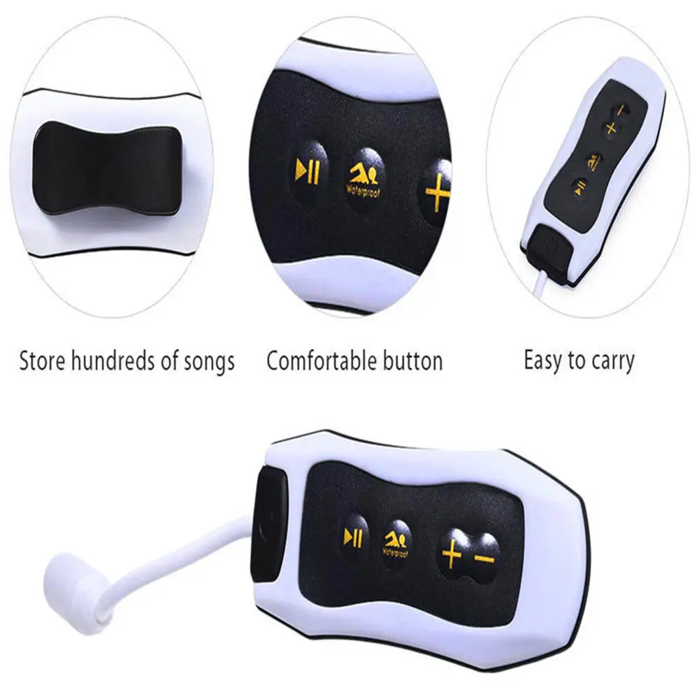 مقاومة الماء nicot mp3 مشغل موسيقى مع ipx8 راديو fm ل السباحة الغوص الرياضة كليب مشغلات mp3