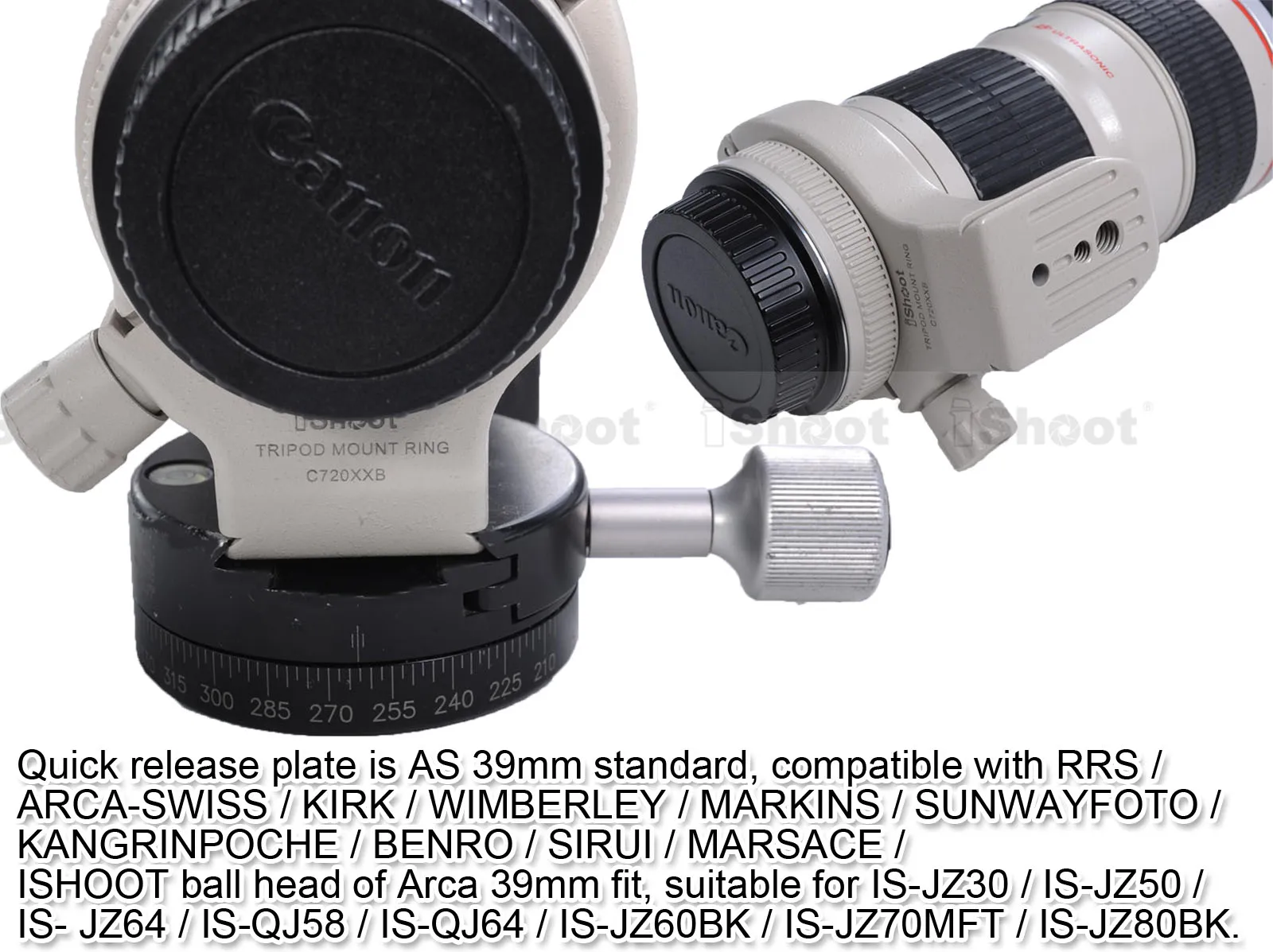 Крепежное кольцо для крепления штатива на объектив Canon EF 70-200 мм f/4L USM, 70-200 мм f/4L IS USM, 400 мм f/5,6 L USM, 80-200 мм f/2.8L