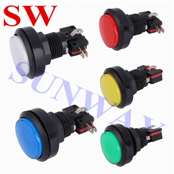 

10pcs/lot 45mm LED Lights Arcade Video Game Round Push Button Switch Illuminated 12V/ Arcade parts 5 color for choose