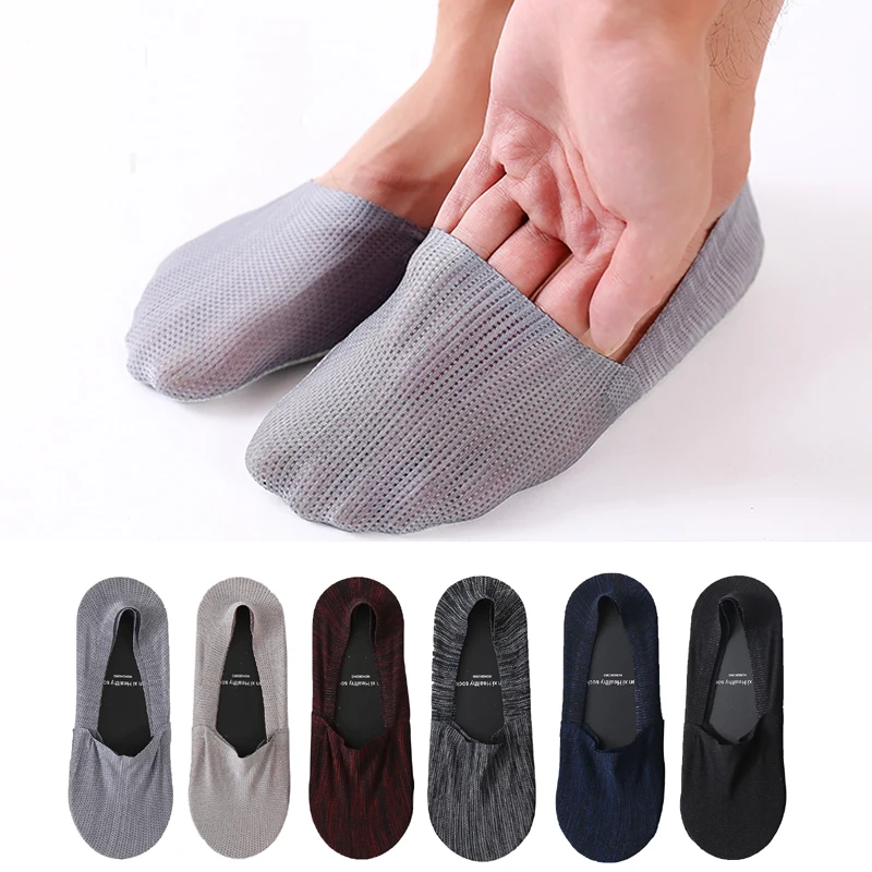 Мужские носки для лоферов без шоу,(6 пар) подследники для лодок с CoolPlus, Нескользящие одноцветные невидимые легкие носки премиум-класса