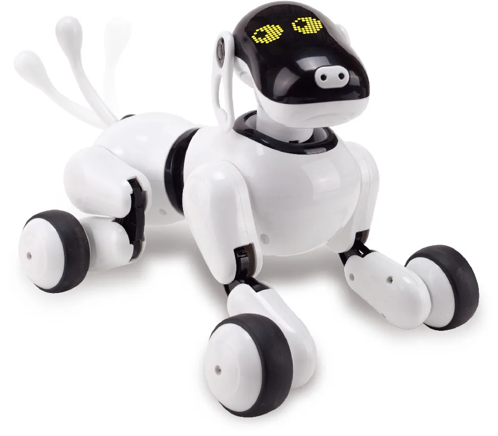 Голосовые команды приложение управление робот собака игрушка электронный питомец Забавный интерактивный беспроводной пульт дистанционного управления щенок умный RC робот собака - Цвет: Белый