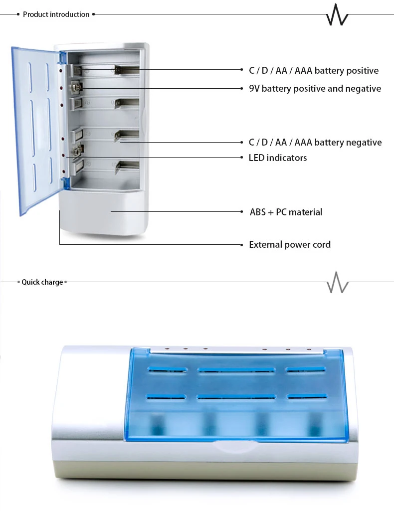 4 слота умный светодиодный дисплей зарядное устройство для Ni-MH NI-CD AA/AAA/SC/C/D/9 В аккумуляторная батарея PK C3100