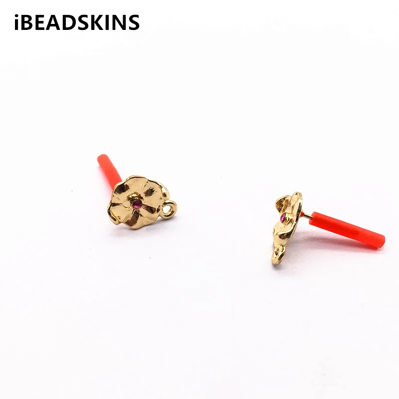 

New arrival! 13x10mm 100pcs flower shape stud earrings,earrings accessories,Earring parts for DIY hand Made earring making