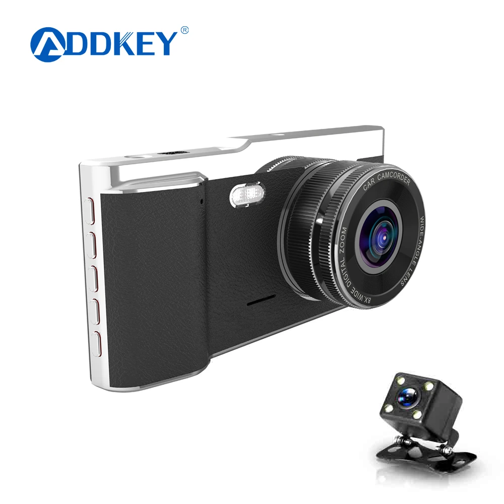 ADDKEY D075 4.0 inches Dual lens Car dvr camera FHD 1080P Auto Dash Cam Video Recorder With LED