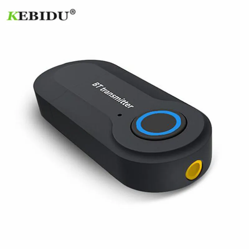 

KEBIDU Bluetooth Transmitter 3.5MM Jack Audio Adapter Wireless Bluetooth Stereo Audio Transmitter Adapter for Headphones TV