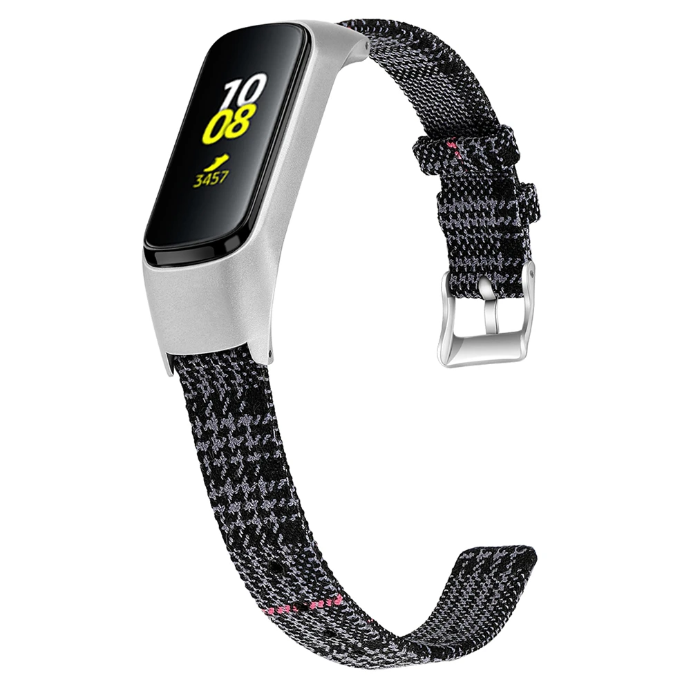 Браслет ремешок для samsung Galaxy Fit-e смарт-ремешок замена холщовый ремешок для часов из нержавеющей стали пряжка спортивный ремешок браслет