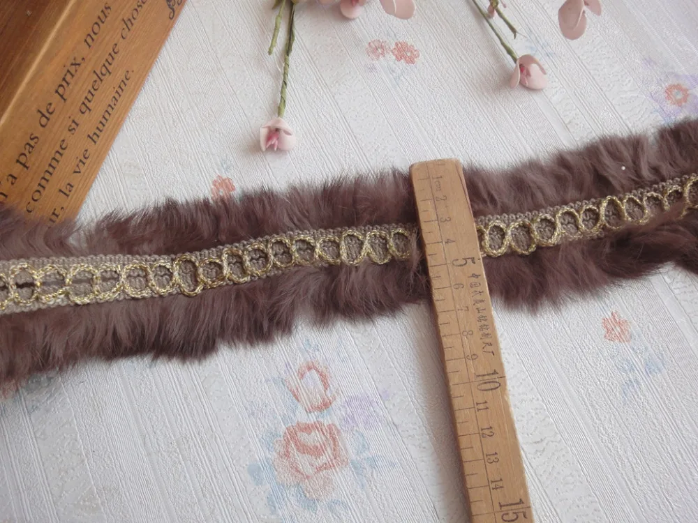 

Free ship Rex fur genuine collar double trimming coffee color