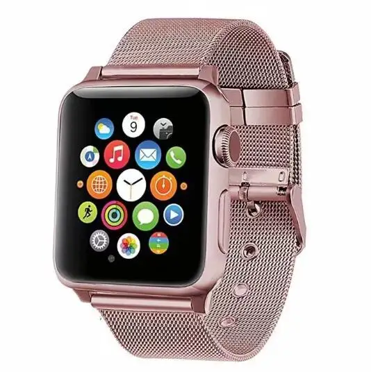 Миланская нержавеющая сталь для Apple Watch полоса для iWatch ремешок серии 4 3 2 1 38 42 мм 40 мм 44 мм beltseries 5 - Цвет ремешка: rose gold