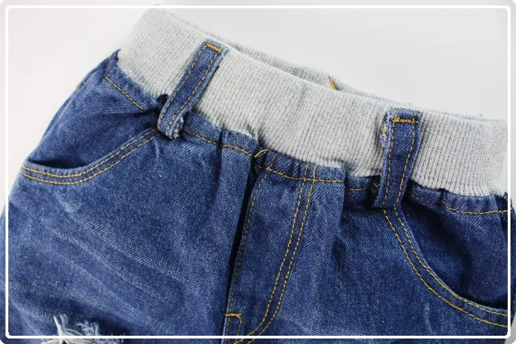 Новые весенние джинсы унисекс модные джинсовые брюки повседневные рваные джинсы на 2-9 лет