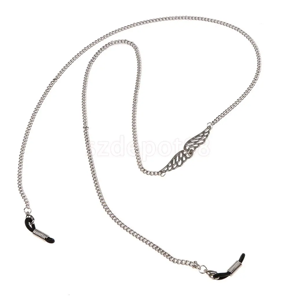 Sunglasses Lanyard Strap Necklace Metal Eyeglass Chain Cord Angel Wing Pendant