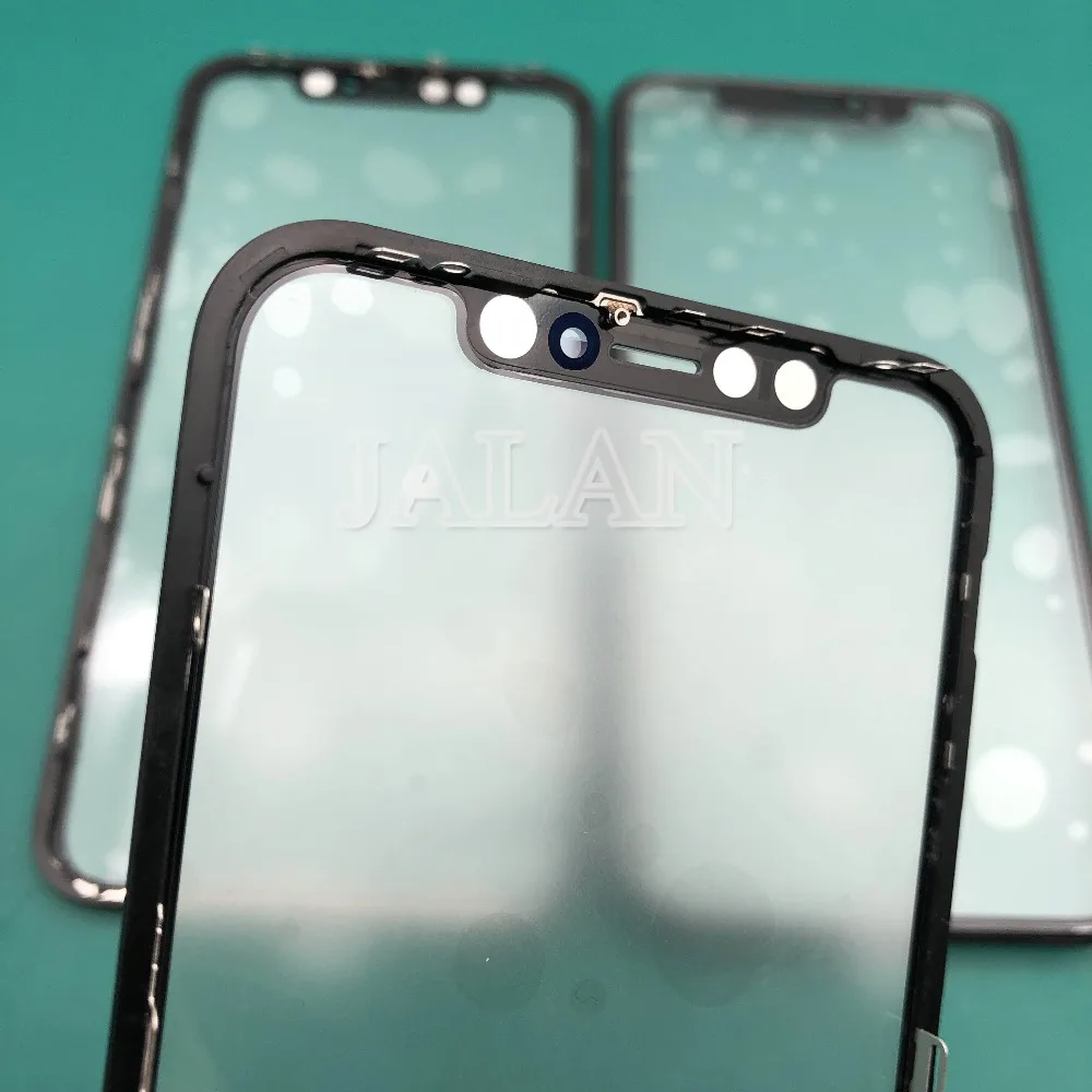 

5pcs cold press 3 in 1 Glass With Frame OCA For Phone XR original quality front outer screen glass replacement refurbish repair