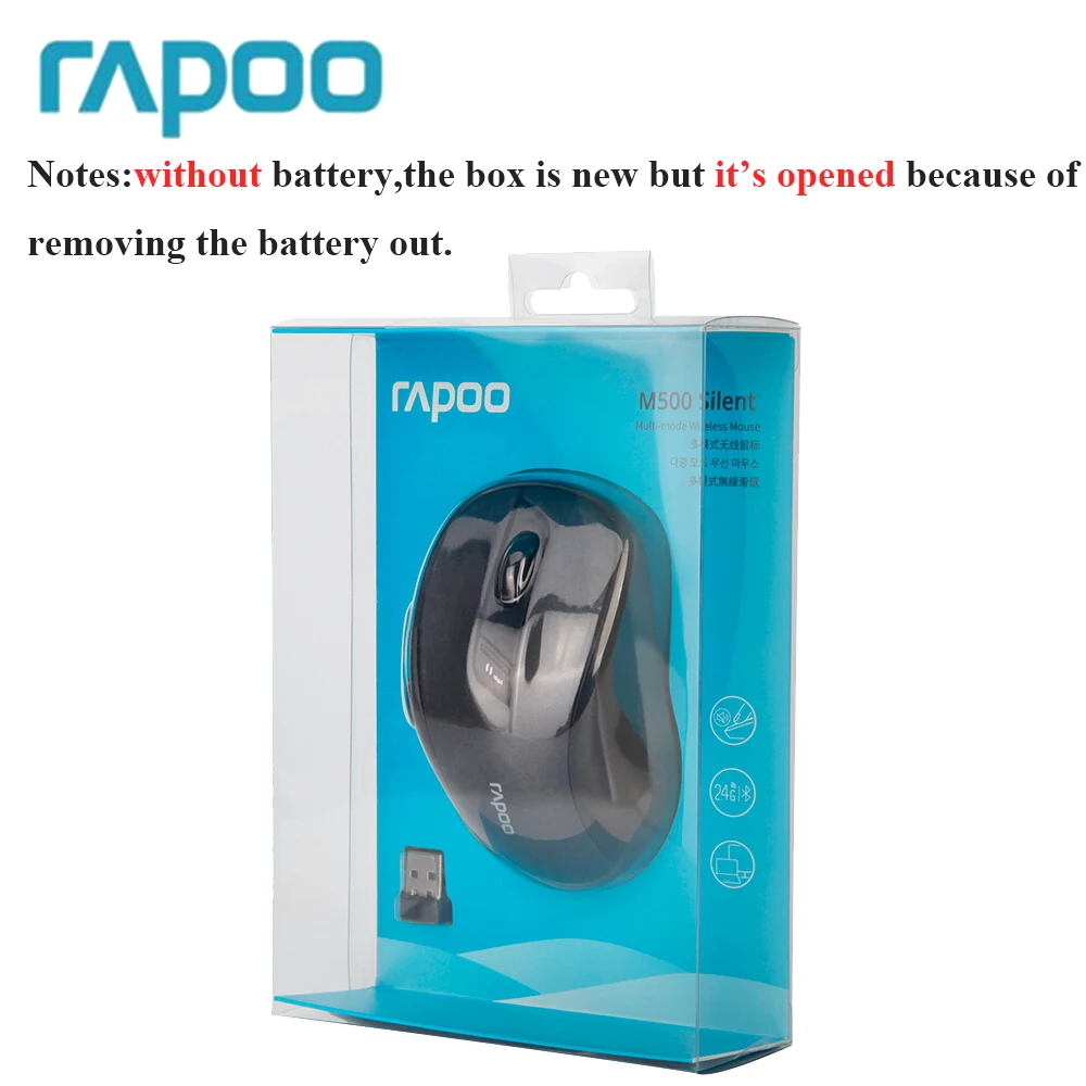 Rapoo M500 Silent Multi-mode Беспроводной Мышь переключаться между Bluetooth и 2,4G Connect 3 устройства 1600 Точек на дюйм мыши для компьютера