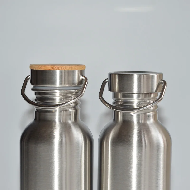 Stainless Steel Water Bottle Cap Replacement Natural Bamboo Lid Accessory Standard Mouth