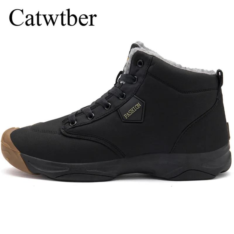 

Catwtber New Brand Winter Snow Boots High Quality Warm Boots Flats Shoes Man Waterproof Casual Working Shoes Fashion Men Boots