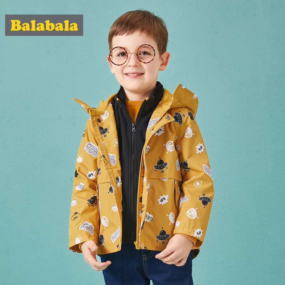 

Balabala children's jackets for boys 2pcs enfant Outerwear clothes kids Clothing sport coats Frontal clothing jacket windbreaker