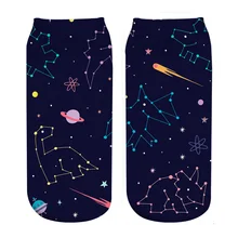 Носки с напечатанным цифровым принтом с мультяшными звездами и динозаврами