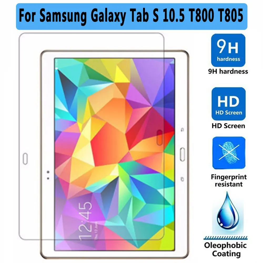 С уровнем твердости 9H HD закаленное Стекло для Samsung Galaxy Tab S S2 S3 S4 S5e S6 8,0 8,4 9,7 10,5 T860 T720 T830 T710 T810 T820 Экран протектор - Цвет: For T800 T805