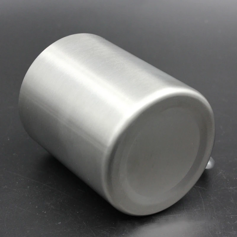 Nueva venta 330 ml taza de acero inoxidable con plegable auto-bloqueo mosquetón mango plegable mango taza para Camping al aire libre senderismo