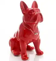 เซรามิคฝรั่งเศส Bulldog สุนัขรูปปั้นงานฝีมือตกแต่งบ้านตกแต่งห้องวัตถุเครื่องประดับ porcelain สัตว์ figurine ตกแต่งสวน