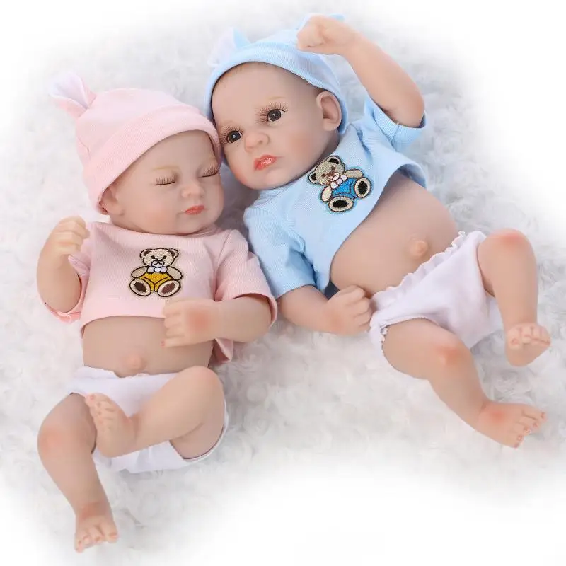 

Mini Bebe Reborn 27cm Realistic Soft Silicone Dolls NPK Bonecas Awake boy Baby Alive Doll For Childrend Birthday Gifts