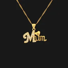 Рождественский подарок для мамочек Mum буквы кулон сердце золотого цвета со стразами Подвески ювелирные изделия