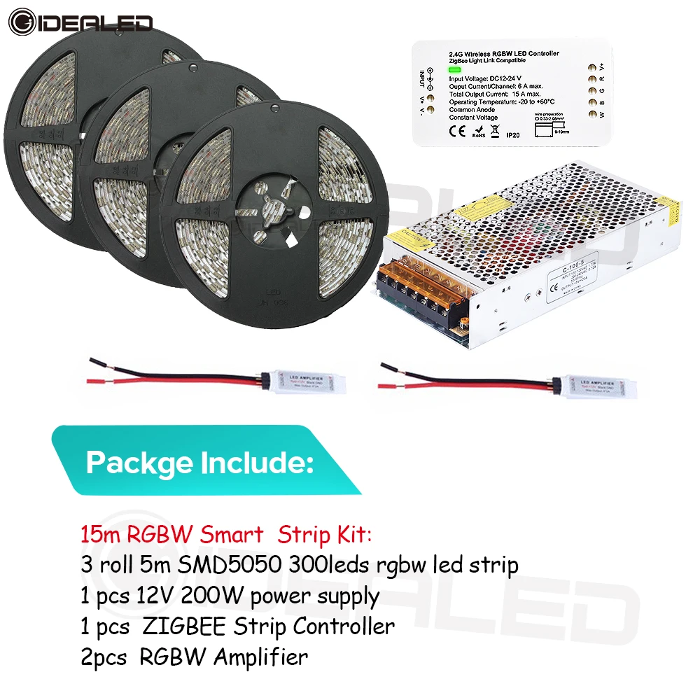 DIY домашнее приложение для смартфона Zigbee RGBW полоса света DC12V+ ZIGBEE полоса управления Лер Amazon Echo Alexa Голосовое управление zll лента