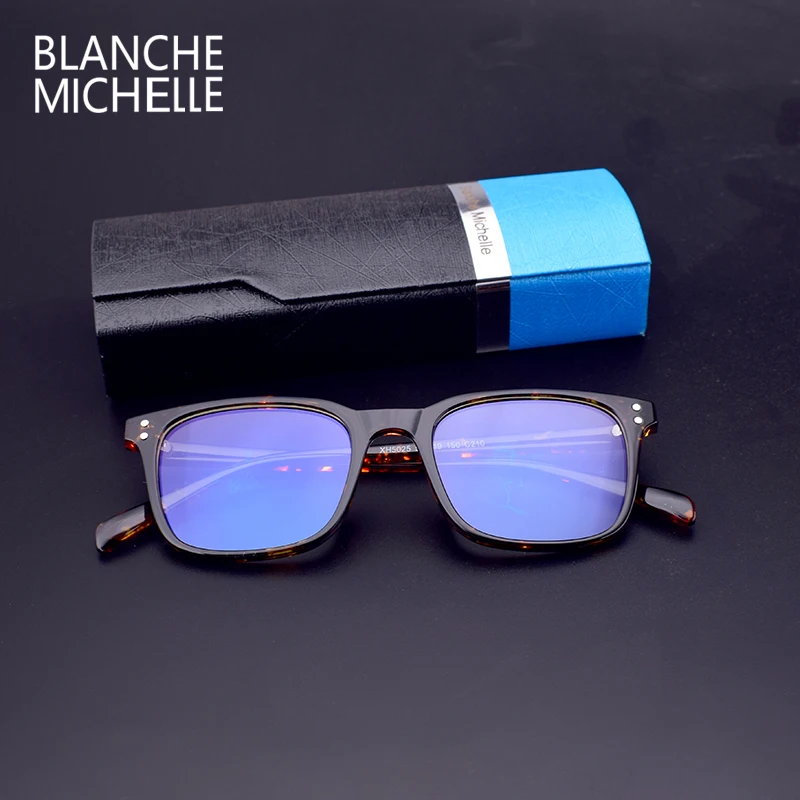 Blanche Мишель 2019 квадратных TR90 кадр очки Для женщин мужчин ретро анти синий
