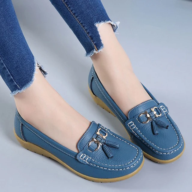 Women Flats Ballet Shoes Cut Out Leather Breathable Moccasins Women Boat Shoes Ballerina Ladies Casual Shoes 4