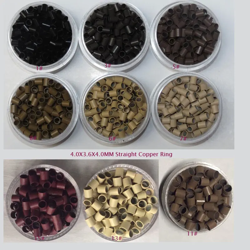 1000pcs Copper Micro Tubes Rings 4.0x3.6x4.0mm Links For Hair