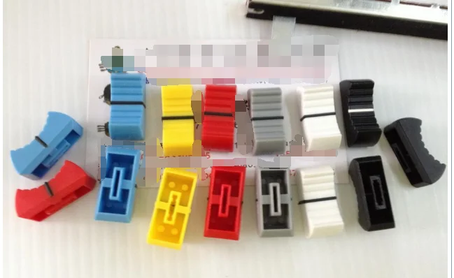 

1pcs/lot Mixer fader knob cap word shouted hole width 8MM red and blue and yellow lime