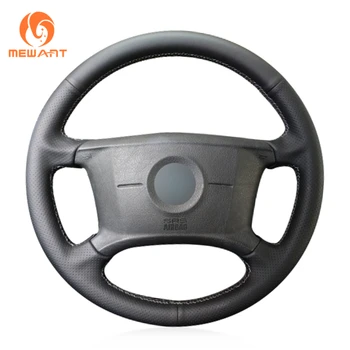 

MEWANT Black Genuine Leather Car Steering Wheel Cover for BMW E46 318i 325i E39 E53 X5