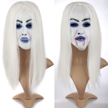

Halloween super terror mask high-grade white witch bleed the mask adult role-playing game hell latex masks