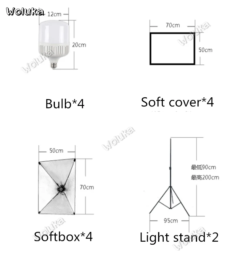105 Вт led четыре лампы фоновая рамка ткань набор Studio для фотографирования изделий софтбокс для фотостудии заполняющий свет CD50 T03