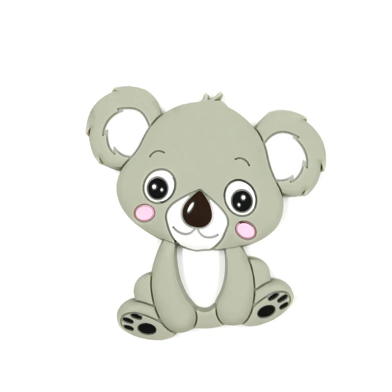 LOFCA Koala, силиконовый Прорезыватель для зубов, игрушка для прорезывания зубов, без бисфенола, Мягкий прорезыватель для животных, ожерелье, соска, клипса, цепочка - Цвет: 20