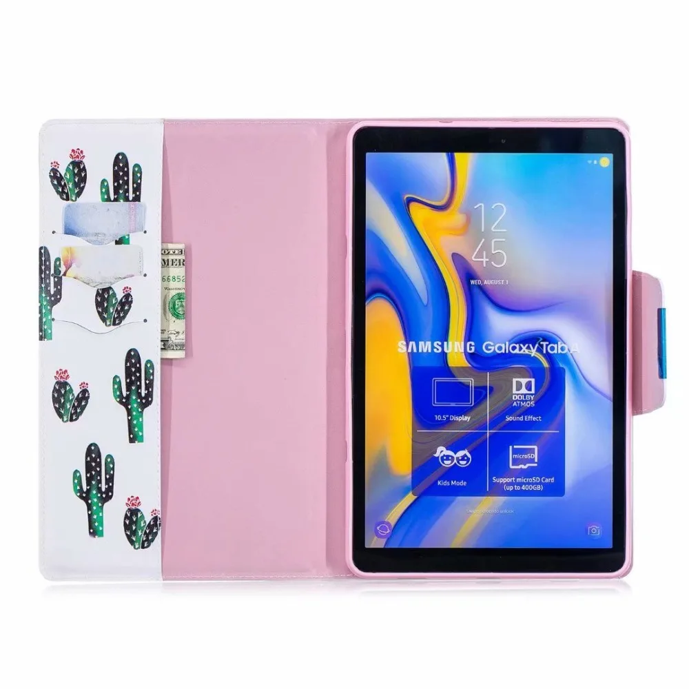 Милый чехол из искусственной кожи чехол для Samsung Galaxy Tab A A2 2018 10,5 дюйма T590 T595 T597 SM-T590 чехол принципиально Tablet PC Стенд Shell