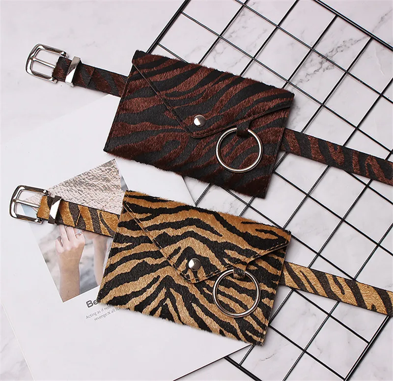 Mihaivina/зимняя женская поясная сумка с леопардовым принтом; поясная сумка из конского волоса; женская кожаная поясная сумка из искусственной кожи; Кошелек для монет; съемный пояс