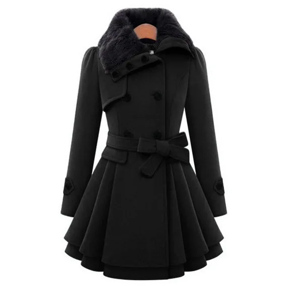 Longues r Plus Casual La Ld4276 2018 bl Manteaux Femmes Automne Élégant ld4276 Laine Femelle De Hiver Boutonnage Manches Long ld4276 ld4276 Mélange Chaud À A Taille y ligne b Double qSzVUpM