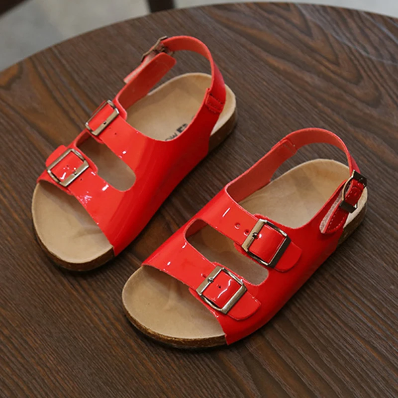 2019 New Children Sandals Gloss Cork Comfortable Antiskid Summer Sandals For Girls Boys Barefoot Shoes 2019 New Children Sandals Gloss Cork Comfortable Antiskid Summer Sandals For Girls Boys Barefoot Shoes