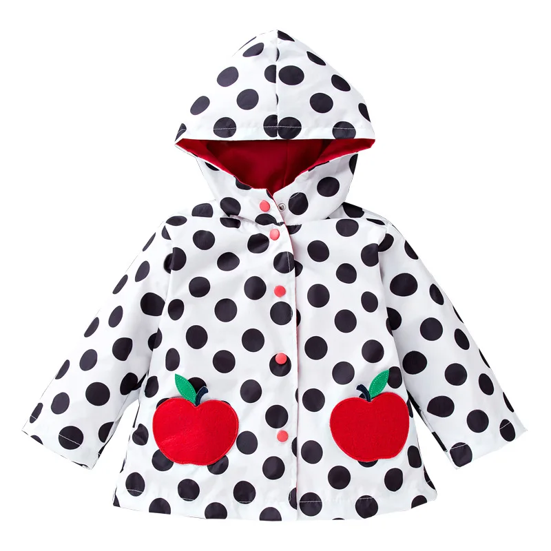 

Baby Girl Jackets Coats Spring Dot Jackets For Girls Newborn Baby Hooded Jackets And Coats Kids Clothes Windbreaker For Girls