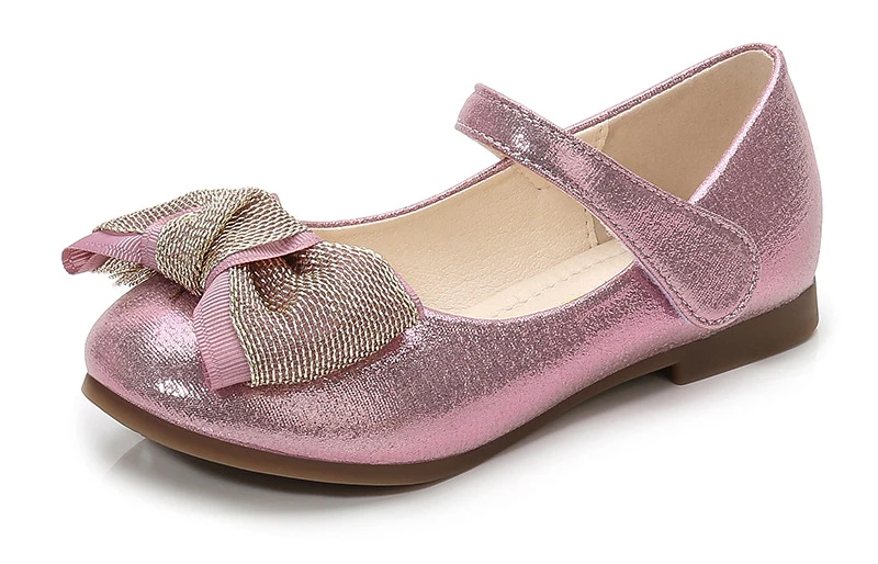 Sapatas da Mola das Crianças Qualidade da Moda Sapatos com Arco Rosa de Ouro Iyeal Crianças Lantejoulas Meninas Princesa Único Cores Opcional 17 Sapatos de couro