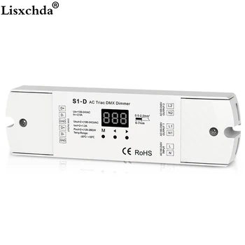 

AC100-240V 288W 2 Channel Triac DMX Dimmer, Dual channel output Silicon DMX 512 controller S1-D